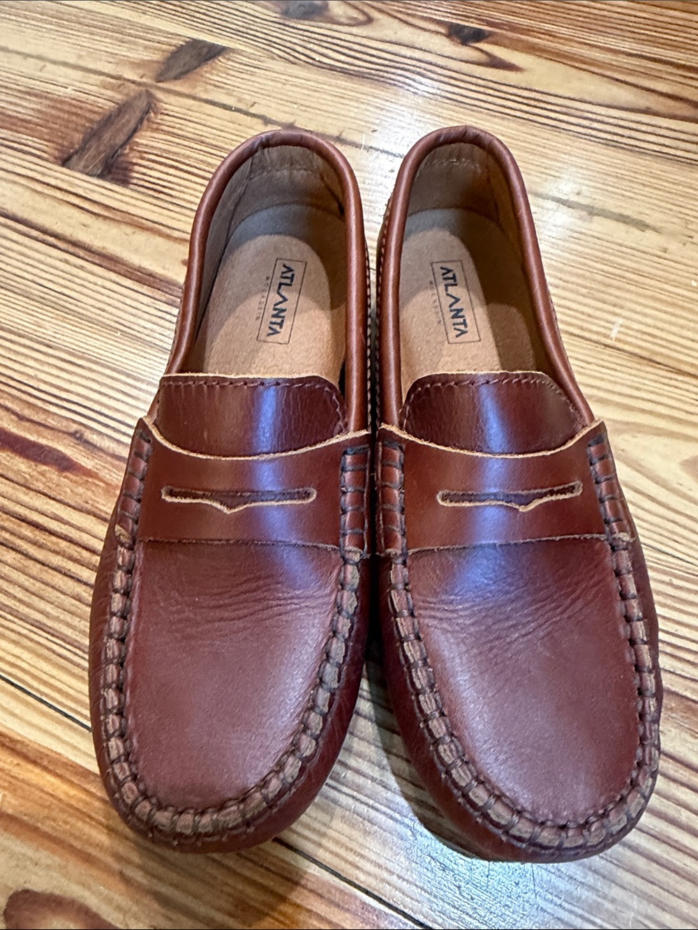 Kids Brown Leather Penny Loafers